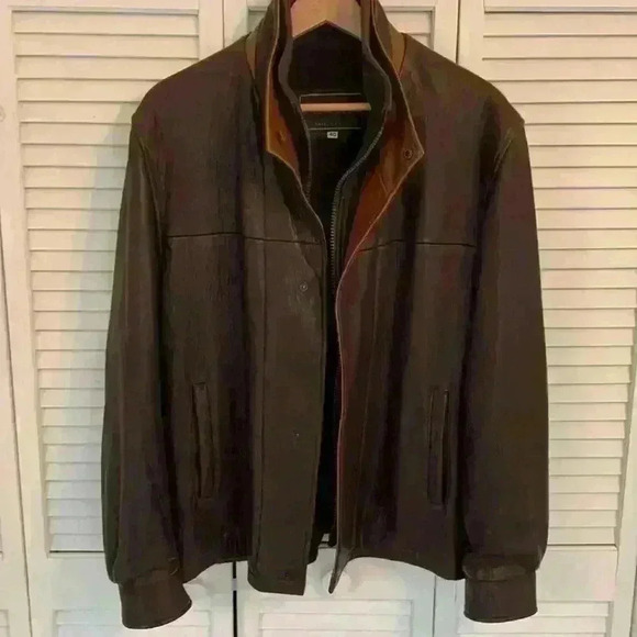 Castellon Men’s Leather Bomber Jacket 40 USA Made Wool Cashmere Flight Style - Picture 9 of 16